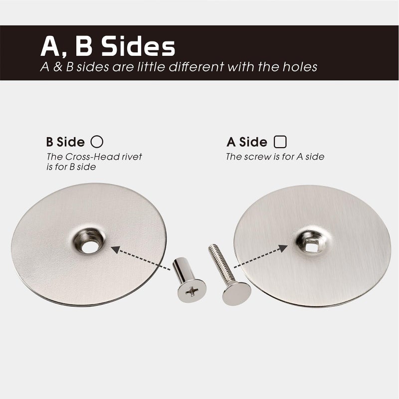 Siwil Door Knob Cover, 2-5/8"" Diameter Solid Steel Deadbolt Cover Plate, Hole Filler Plate for Door Handle (1, Satin Nickel) - Image 4